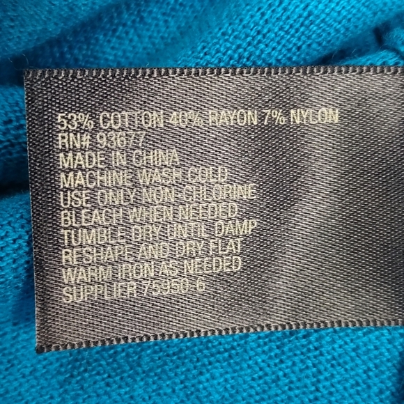 Worthington Sweater Cardigan Womens Open Front Knit Long Sleeve Solid Blue L NWT - Picture 8 of 8